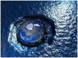 The globe (Earth) melting
